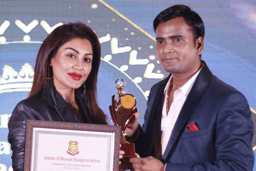 Dr. Abhishek Kr Keshari with Actress Rimi Sen